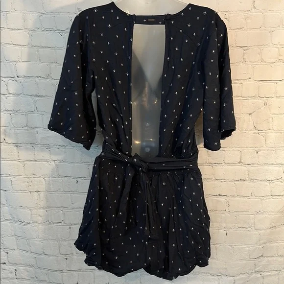 O’Neill Navy faux Wrap Romper with tie waist - Picture 6 of 11